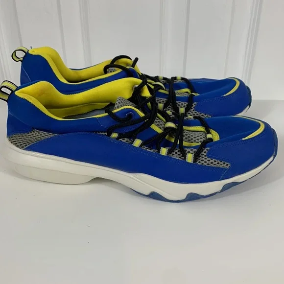 Sand n Sun blue and yellow mens water shoes size 9.5. Has hard bottom - Picture 4 of 7